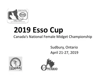 2019 Esso Cup  Canadas National Female Midget Championship  Canadas National Female Midget