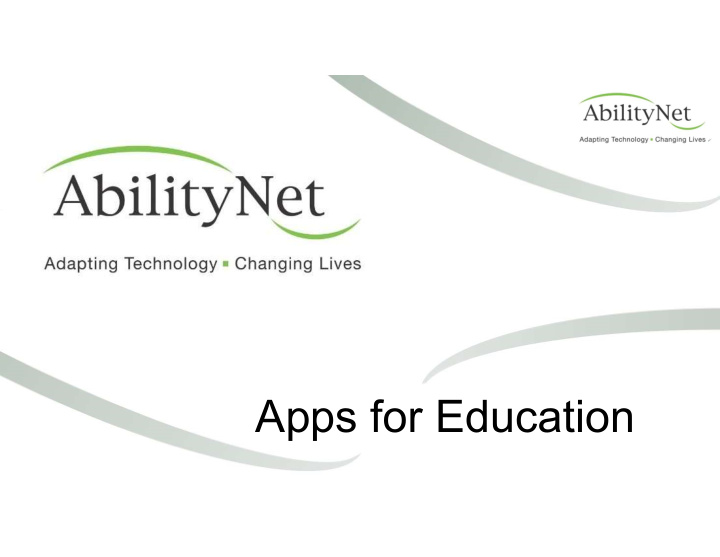 apps for education overview of abilitynet