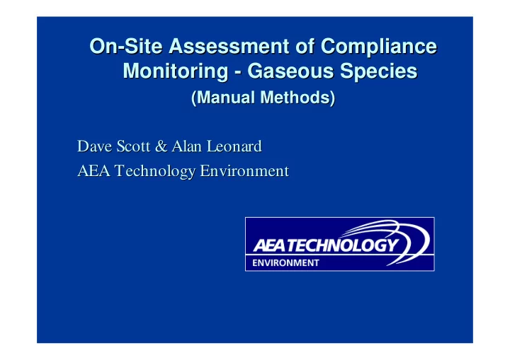 on site assessment of compliance on site assessment of