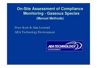 On-Site Assessment of Compliance  On-Site Assessment of Compliance  Monitoring - Gaseous Species