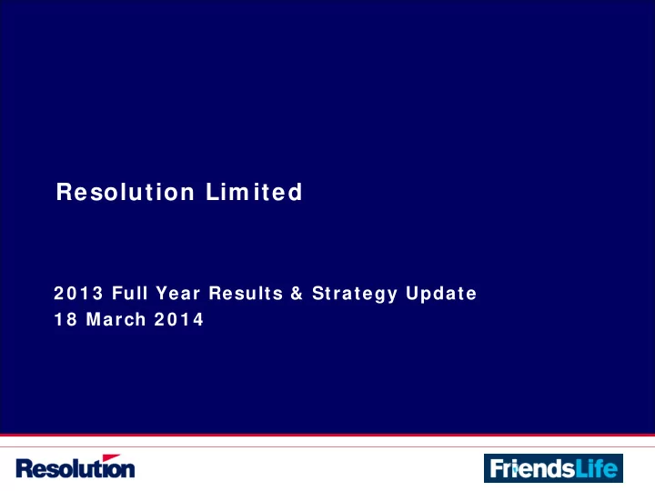 resolution lim ited