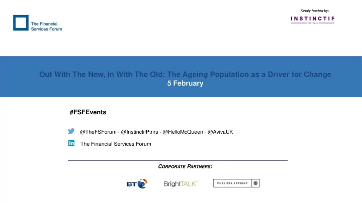 out with the new in with the old the ageing population as