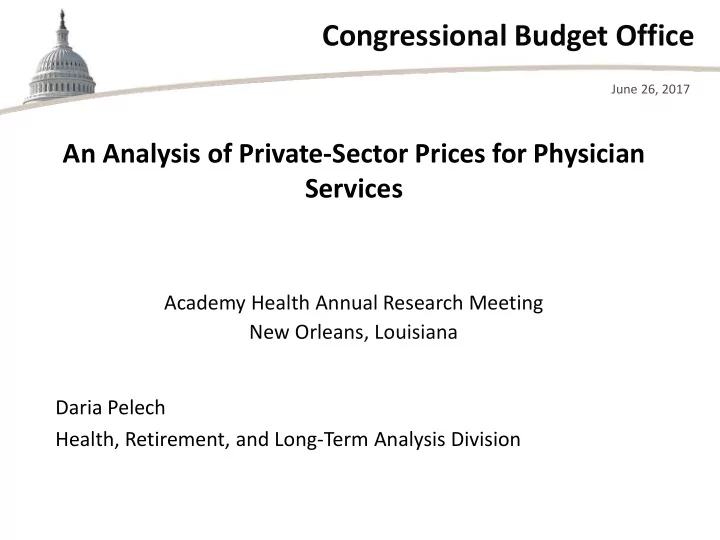 congressional budget office