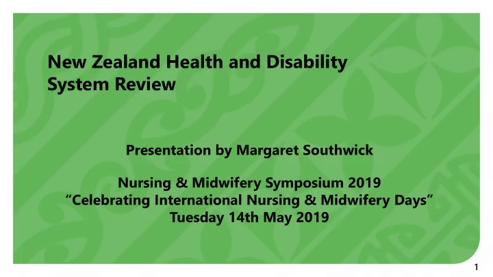 new zealand health and disability system review
