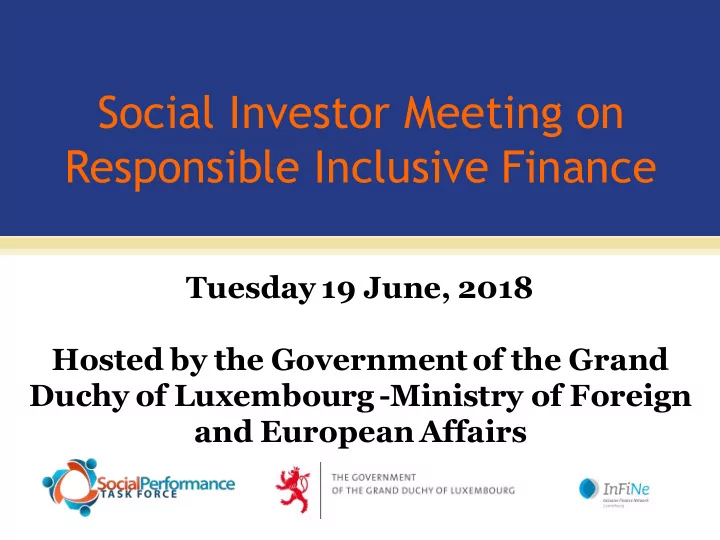 social investor meeting on