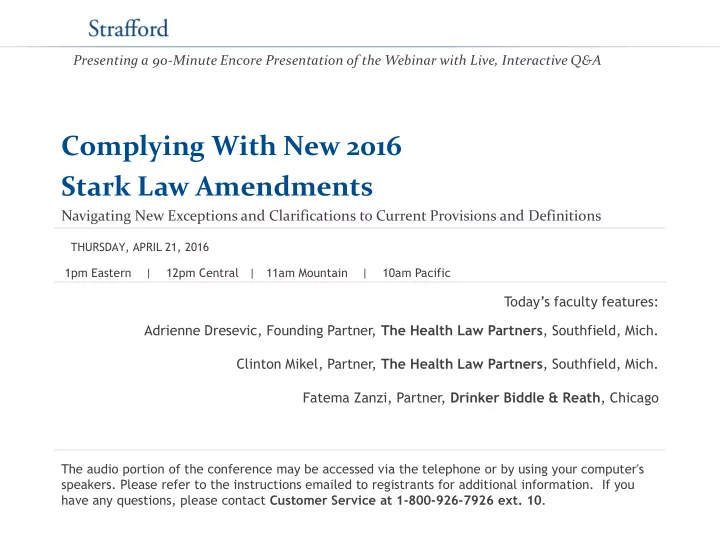 stark law amendments