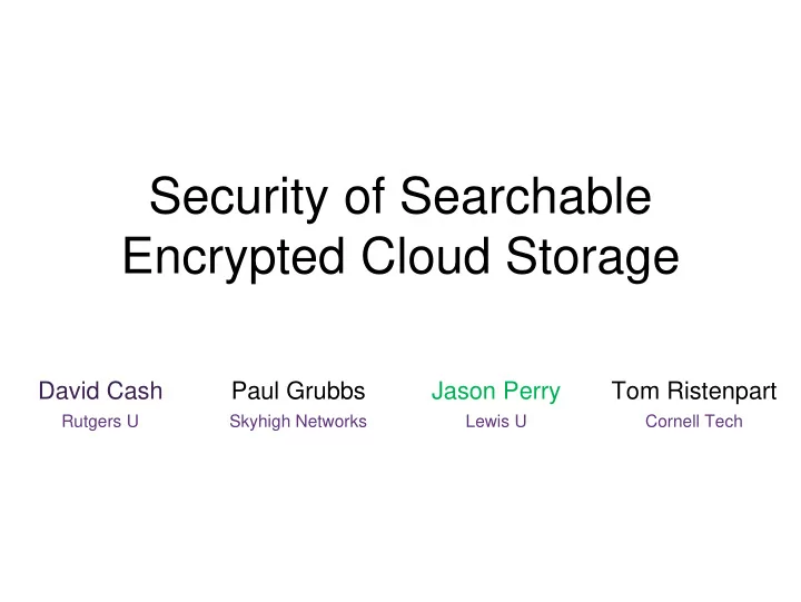 encrypted cloud storage