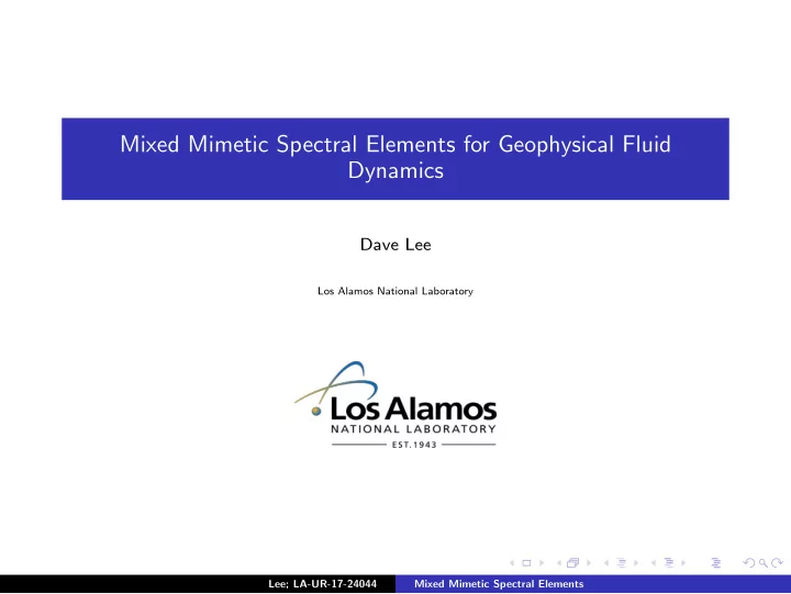 mixed mimetic spectral elements for geophysical fluid