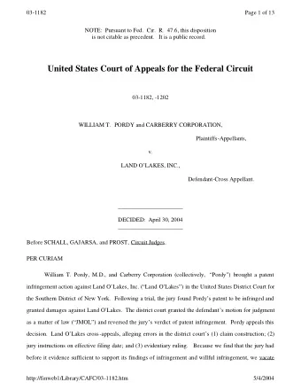 03-1182  Page 2 of 13  the courts grant of JMOL.  We affirm the district court on the issue of