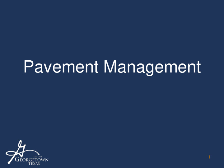 pavement management