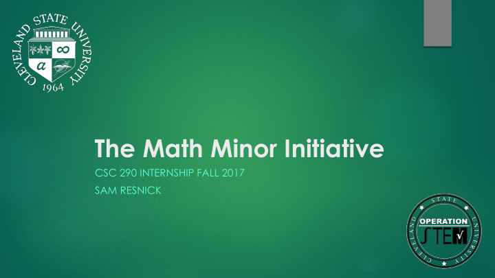 the math minor initiative