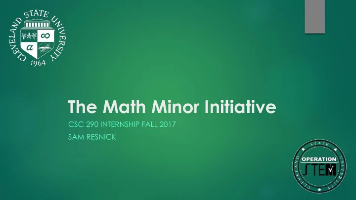 the math minor initiative
