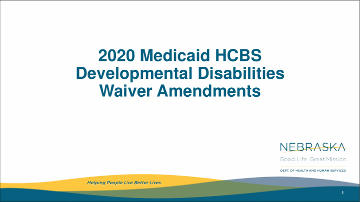 2020 medicaid hcbs developmental disabilities waiver