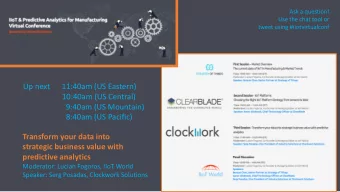 10:40am (US Central)  up  9:40am (US Mountain)  8:40am (US Pacific)  Transform your data into