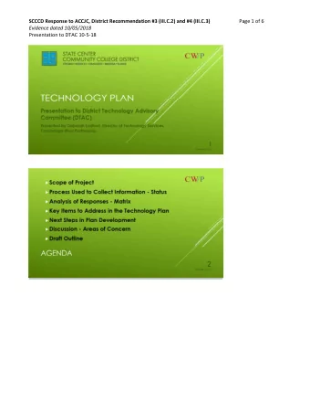 SCCCD Response to ACCJC, District Recommendation #3 (III.C.2) and #4 (III.C.3) Page 1 of 6 Evidence