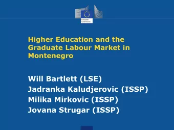 Jadranka Kaludjerovic (ISSP)  Milika Mirkovic (ISSP)  Jovana Strugar (ISSP)  Context  Part of a
