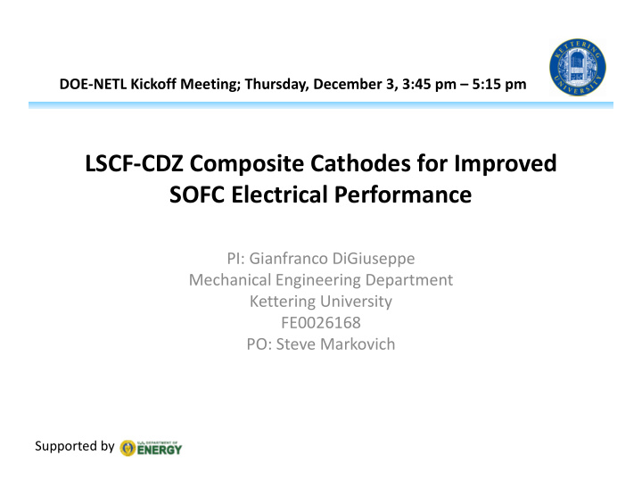 lscf cdz composite cathodes for improved sofc electrical