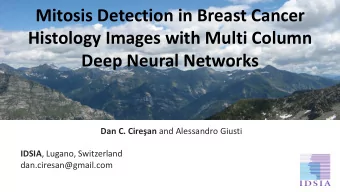 Histology Images with Multi Column  Deep Neural Networks Dan C. Cirean and Alessandro Giusti