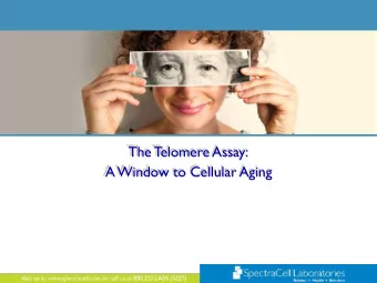 The Telomere Assay: A Window to Cellular Aging   Featured on NBC  Telomere Research  2009 Nobel