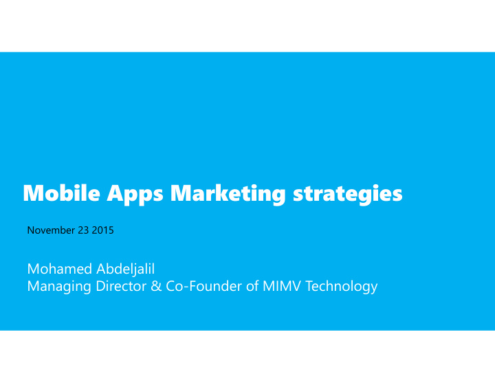 mobile apps marketing strategies