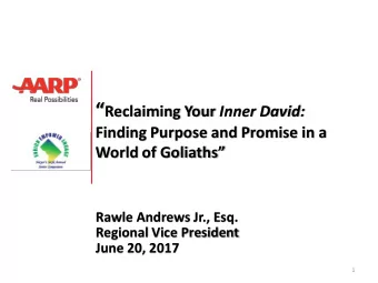 Reclaiming Your Inner David  in a World of Goliaths  2  Reclaiming Your Inner David:  Dream Big;