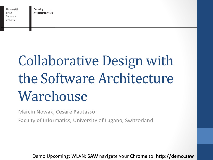 collaborative design with the software architecture