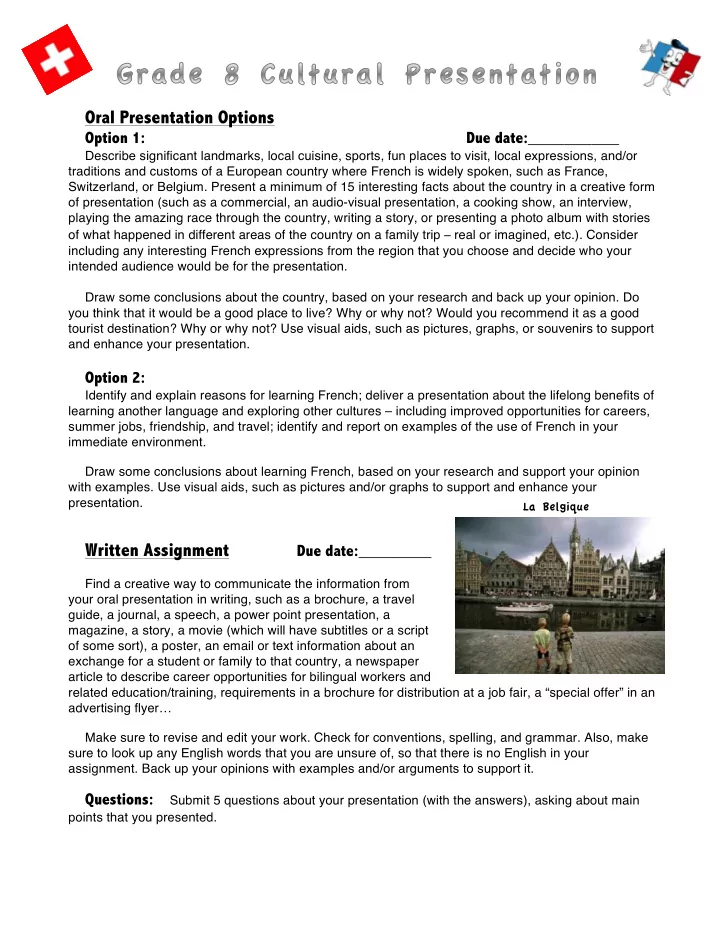 oral presentation options