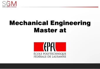 Master at  MA 18-19 presentation  14.09.2018  SG  SGM Contac  tacts  ts  Director  Deputy