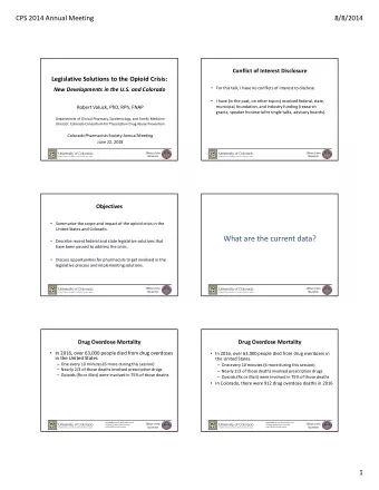 What are the current data?  Describe recent federal and state legislative solutions that  have
