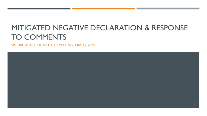 mitigated negative declaration response to comments