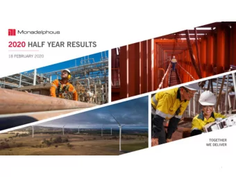 1  MONADELPHOUS PROFILE  Market capitalisation as at 13 February 2020  2020 HALF YEAR RESULTS  2