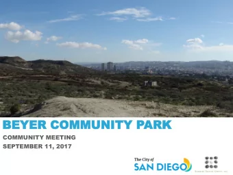 BEYER COMM  BEYER COMMUNIT  UNITY P  Y PARK  ARK  COMMUNITY MEETING  SEPTEMBER 11, 2017  IN  INTR