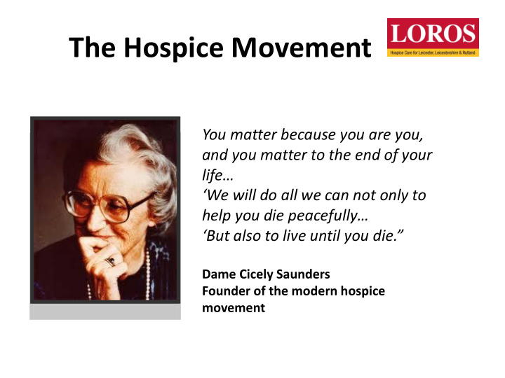 the hospice movement
