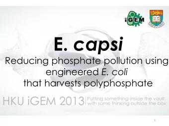 E. capsi  Reducing phosphate pollution using engineered E. coli  that harvests polyphosphate  1  1.