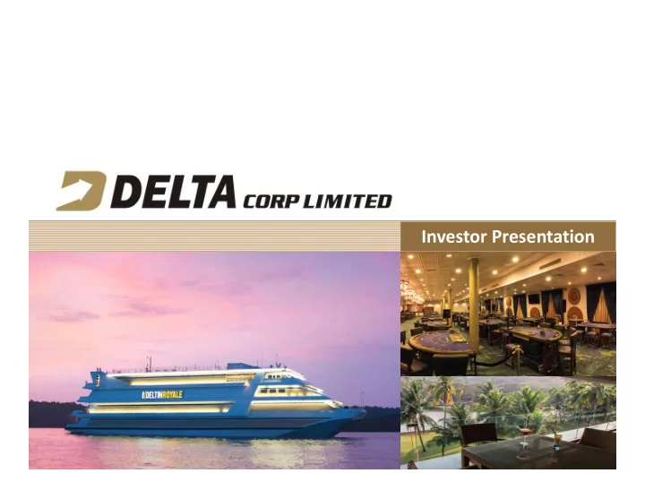 investor presentation table of contents introduction 01