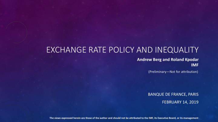 exchange rate policy and inequality