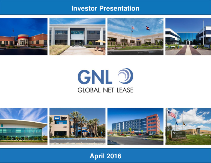 investor presentation april 2016 investment highlights