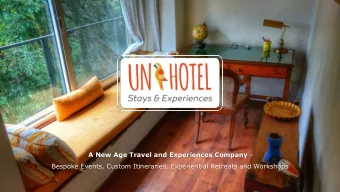 A  New Age  Travel and Experience  s  Company   Bespoke Events, Custom Itineraries,