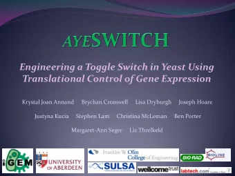 Translational Control of Gene Expression  Krystal Joan Annand  Brychan Cromwell     Lisa Dryburgh