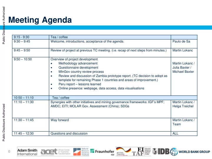meeting agenda