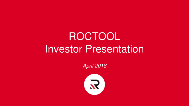 roctool investor presentation