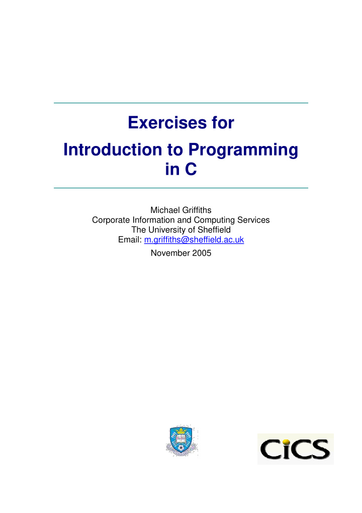 exercises for introduction to programming in c