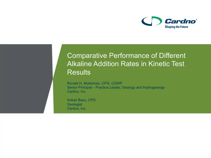 comparative performance of different alkaline addition