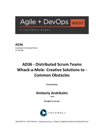 AD36  -  Distributed  Scrum  Teams    Whack-a-Mole-  Creative