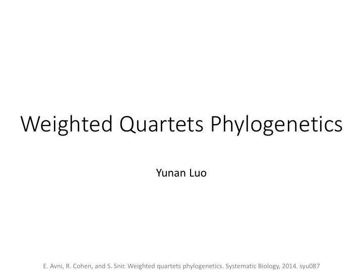 weighted quartets phylogenetics