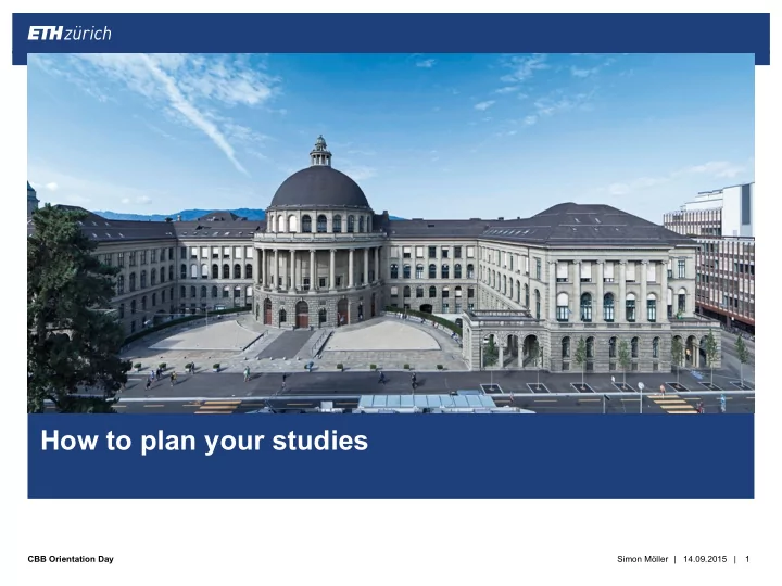 how to plan your studies