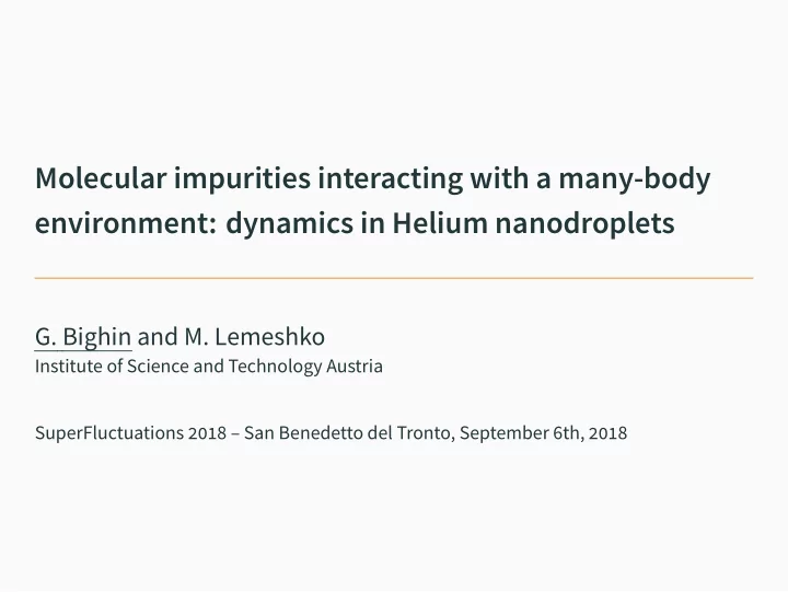molecular impurities interacting with a many body