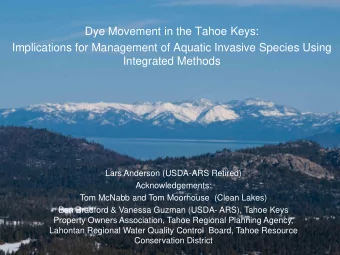 Implications for Management of Aquatic Invasive Species Using Integrated Methods  Lars Anderson