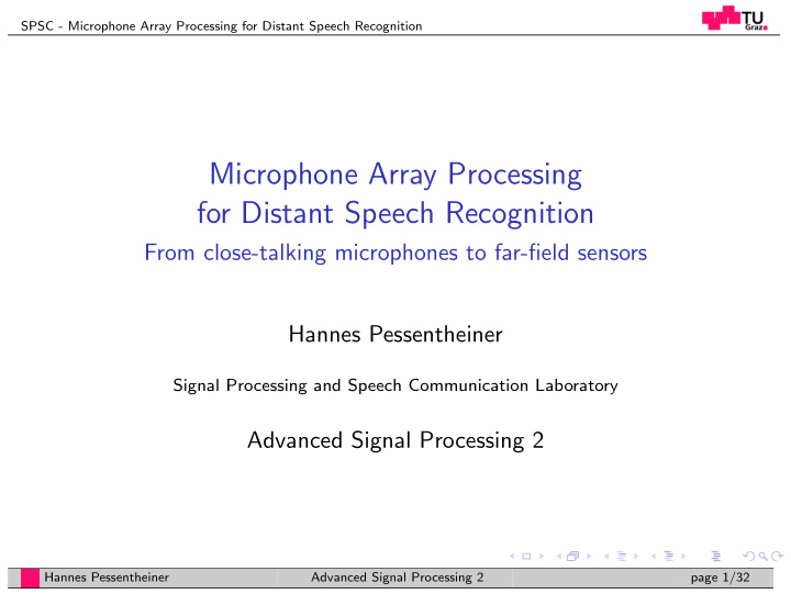 microphone array processing for distant speech recognition