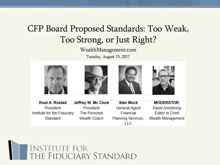 cfp board proposed standards too weak too strong or just
